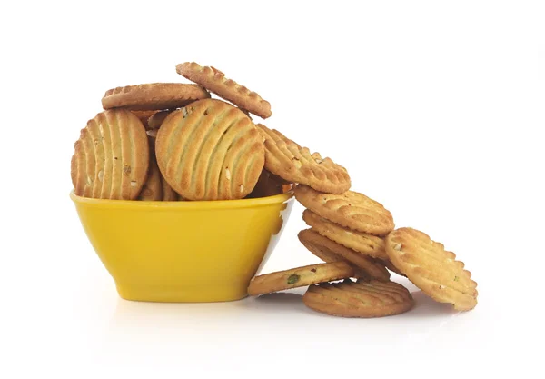 Indian Sweet Biscuits with Bowl — Stock Photo, Image