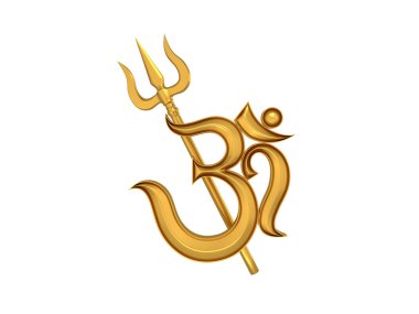 Trident ile Hindu Om simgesi