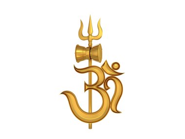 Trident ile geleneksel Hindu Om simgesi
