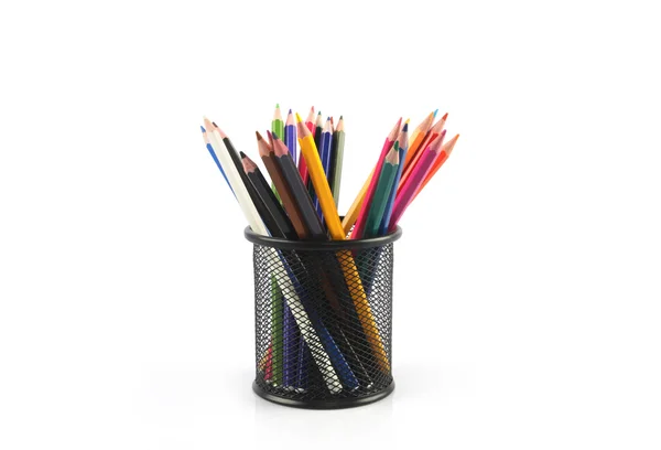 Lápices coloridos con soporte —  Fotos de Stock
