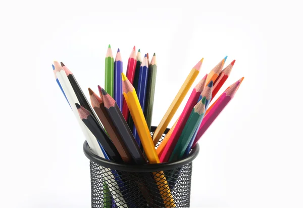 Lápis coloridos com suporte — Fotografia de Stock