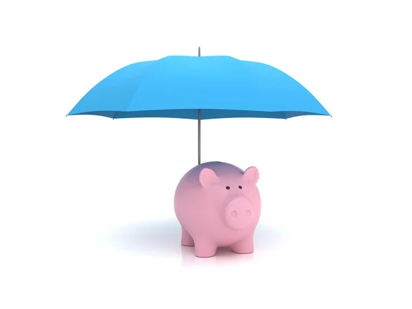 Guarda-chuva com banco Piggy — Fotografia de Stock