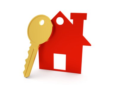     Altın anahtar ile 3D ev modeli 