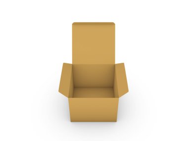 Karton kutu - 3d render resim