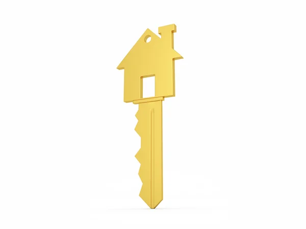 金房子模型与钥匙 — 图库照片