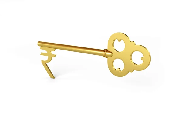 황금 열쇠와 인도 루피 — 스톡 사진