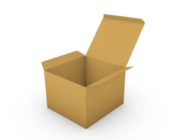 Caja de cartón - Imagen 3D renderizada — Foto de Stock