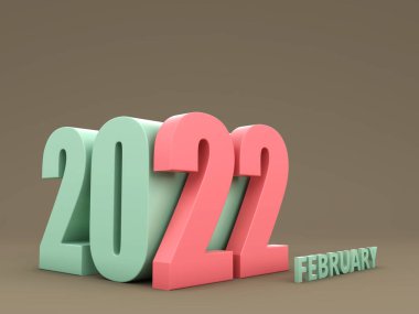 Yeni Yıl 2022 Yaratıcı Tasarım Konsepti - 3B Hazırlanmış Resim