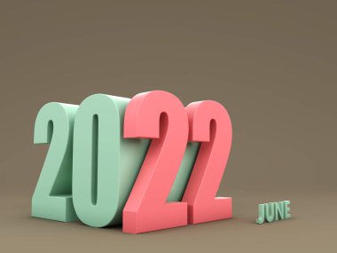 Yeni Yıl 2022 Yaratıcı Tasarım Konsepti - 3B Hazırlanmış Resim