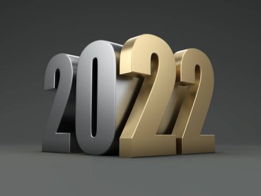 Yeni Yıl 2022 Yaratıcı Tasarım Konsepti - 3B Hazırlanmış Resim