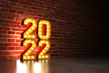 Yeni Yıl 2022 Yaratıcı Tasarım Konsepti - 3B Hazırlanmış Resim