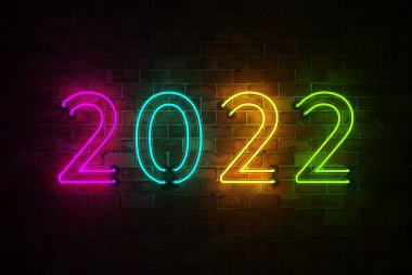 Yeni Yıl 2022 Yaratıcı Tasarım Konsepti - 3B Hazırlanmış Resim