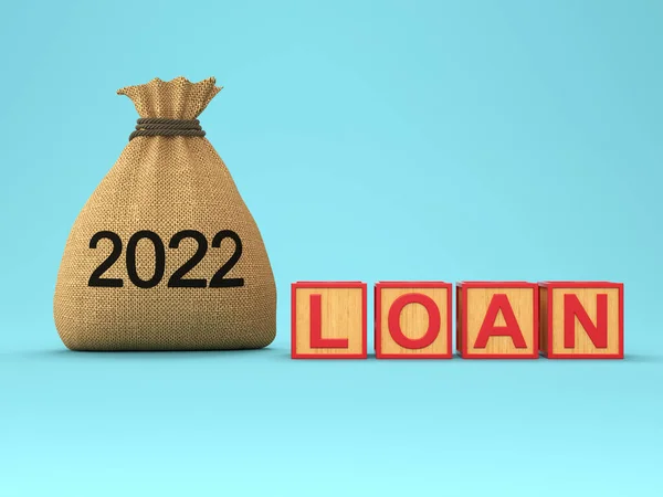 New Year 2022 Creative Design Concept Loan Rendered Image — Stock Photo, Image