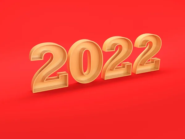 2022年新年创意设计概念 3D渲染图像 — 图库照片