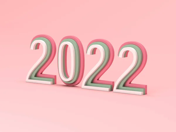 New Year 2022 Creative Design Concept Rendered Image — Stock Photo, Image