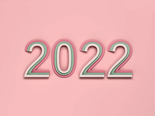 Nieuwjaar 2022 Creatief Ontwerpconcept Rendered Image — Stockfoto