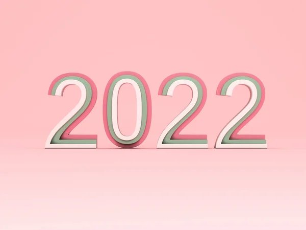 2022年新年创意设计概念 3D渲染图像 — 图库照片