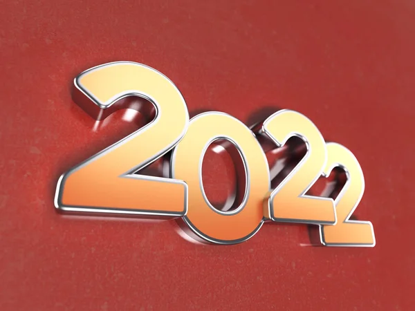 New Year 2022 Creative Design Concept Rendered Image — Stock Photo, Image