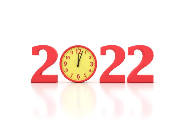 Nový Rok 2022 Creative Design Concept Hodinami Vykreslený Obraz — Stock fotografie