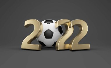 Futbolla Yeni Yıl 2022 Yaratıcı Tasarım Konsepti - 3D Yapılandırılmış Resim