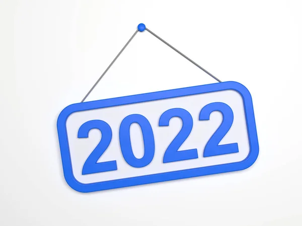 New Year 2022 Creative Design Concept Sign Board Rendered Image — Foto Stock