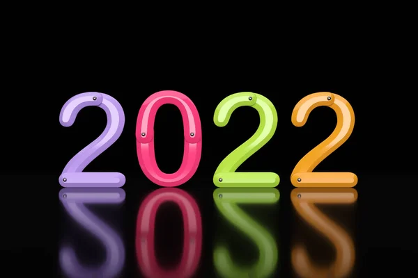 New Year 2022 Creative Design Concept Rendered Image — 스톡 사진