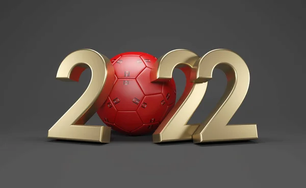 Nouvel 2022 Concept Conception Créative Avec Football Image Rendu — Photo