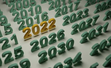 Yeni Yıl 2022 Yaratıcı Tasarım Konsepti - 3B Hazırlanmış Resim