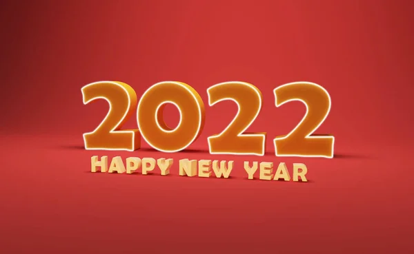 Año Nuevo 2022 Concepto Diseño Creativo Imagen Renderizada — Foto de Stock