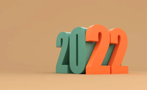 Nowy Rok 2022 Creative Design Concept Obraz Renderowany — Zdjęcie stockowe