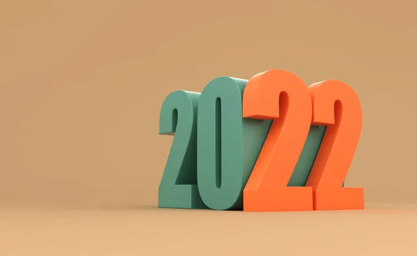 New Year 2022 Creative Design Concept Rendered Image — Stock Photo, Image