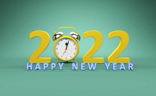 Año Nuevo 2022 Concepto Diseño Creativo Con Reloj Imagen Renderizada — Foto de Stock