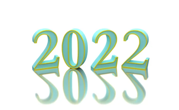 Ano Novo 2022 Conceito Design Criativo Imagem Renderizada — Fotografia de Stock