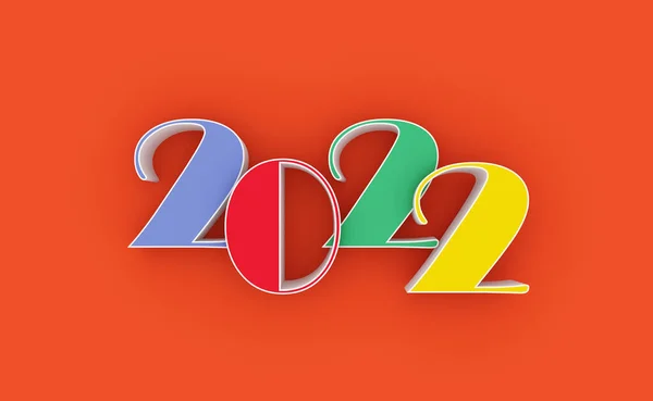 New Year 2022 Creative Design Concept Rendered Image — Stock Photo, Image