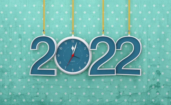 Nuovo Anno 2022 Concetto Design Creativo Con Immagine Renderizzata Orologio — Foto Stock