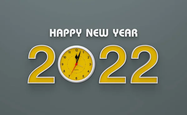 Neues Jahr 2022 Kreatives Gestaltungskonzept Mit Uhren Gerendertem Bild — Stockfoto