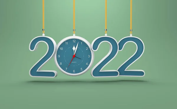 New Year 2022 Creative Design Concept Clock Rendered Image — Stock fotografie