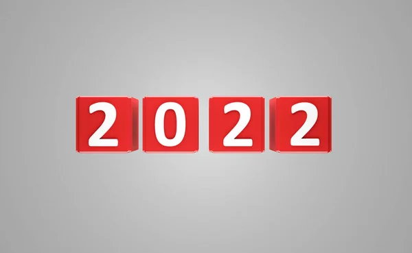 New Year 2022 Creative Design Concept Rendered Image — Stock Photo, Image