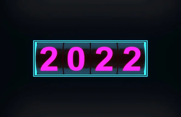 Ano Novo 2022 Criativa Design Jogos Azar Conceito Renderizado Imagem — Fotografia de Stock