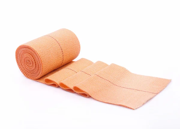 Elastyczny bandaż izolowany na białym tle — Zdjęcie stockowe
