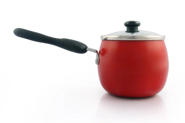 Red  Stewpot  with Handle — Stock Photo, Image