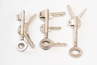 Kurşun tuşlar beyaz arka plan / doku