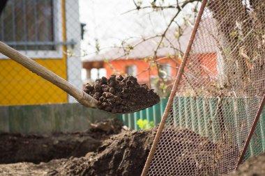 kompost alanından taze kompost toprak; besin açısından zengin vegetab