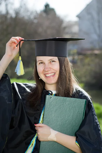 Docela chytrý škola / student univerzity / dívka po graduati — Stock fotografie