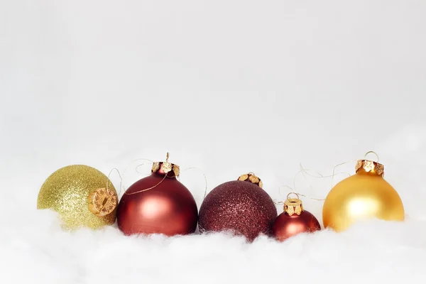 Christmas baubles on white background Royalty Free Stock Photos