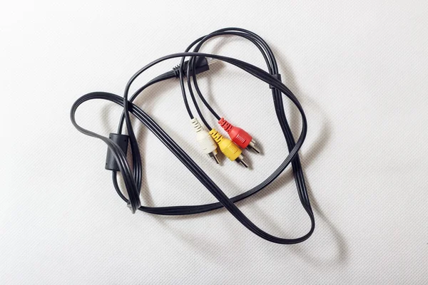 White, red and yellow cables — Stock Photo, Image