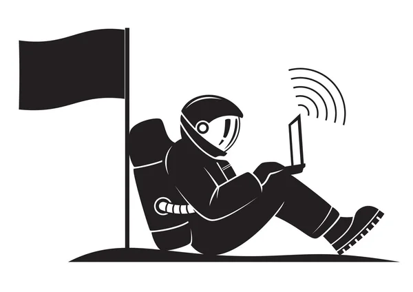 Bir astronot yere dinlenme ve bir sinyal gönderme