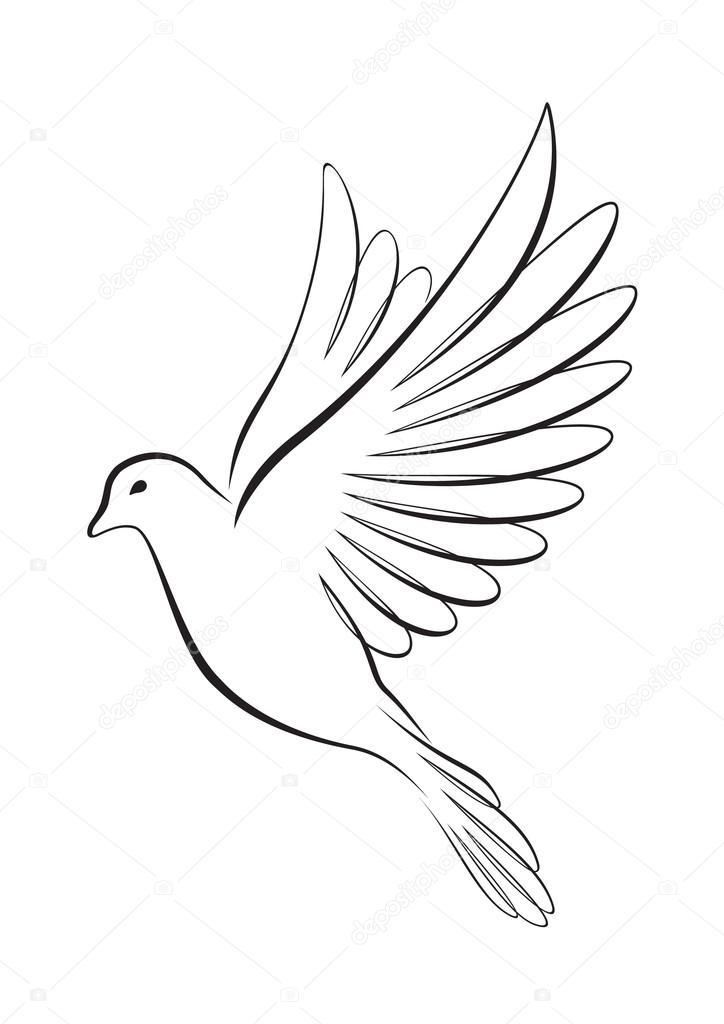 Art-style flying dove