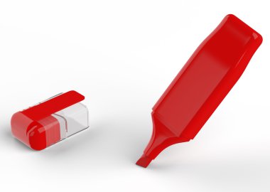 Renkli fosforlu kalem. Beyaz arka plan üzerinde izole