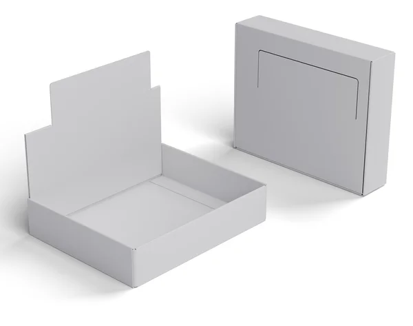 Conjunto de caja blanca del paquete. Plantilla de burla . —  Fotos de Stock